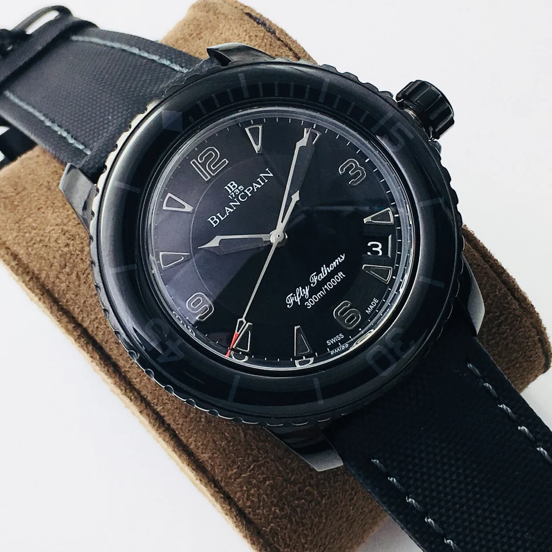 Blancpain Fifty Fathoms 45mm — photographed off the sweep