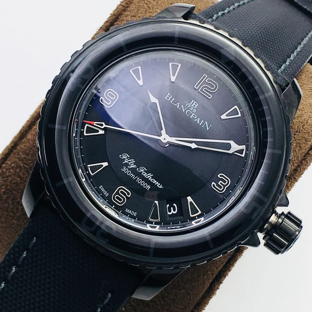 Blancpain Fifty Fathoms 45mm — photographed off the sweep