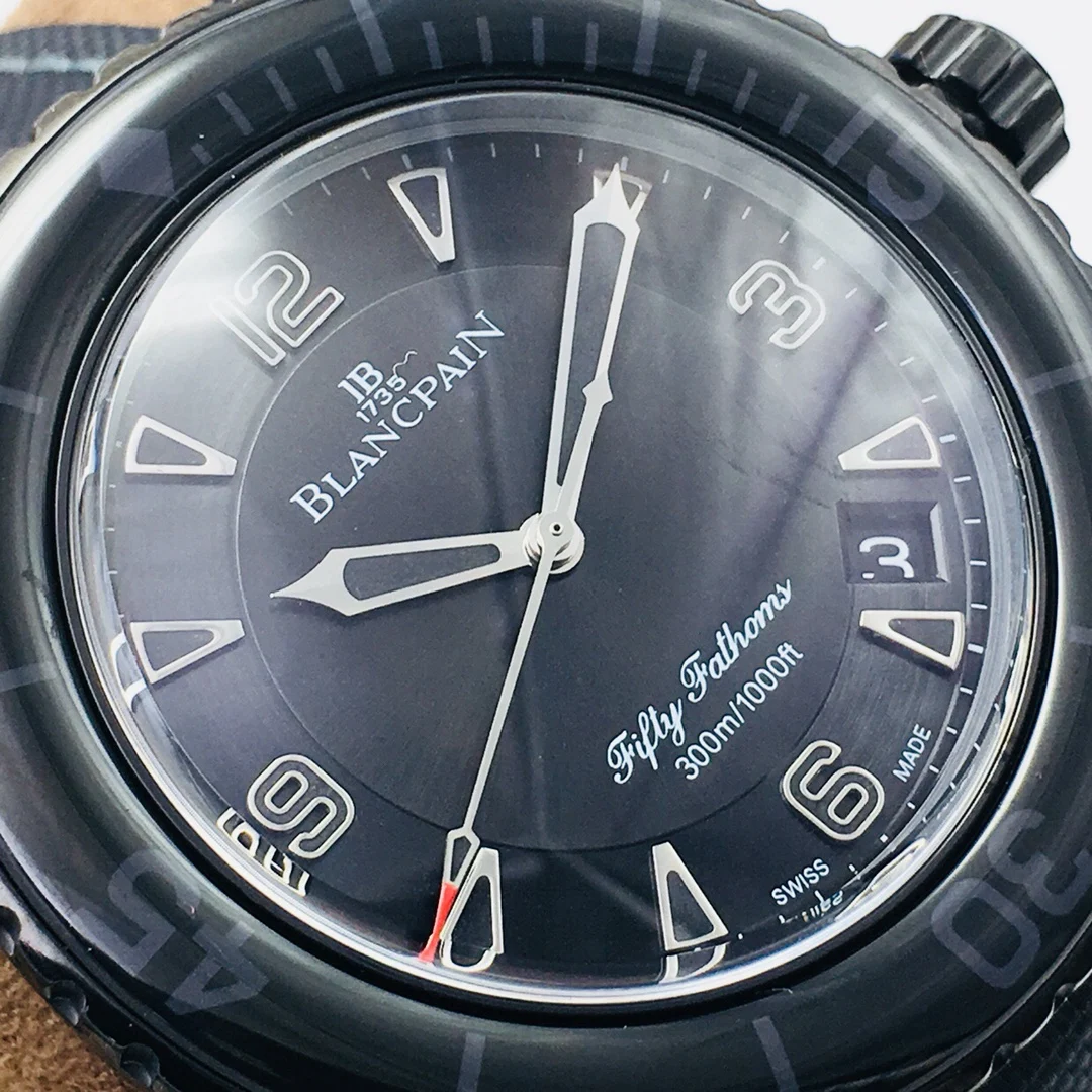 Blancpain Fifty Fathoms 45mm — photographed off the sweep