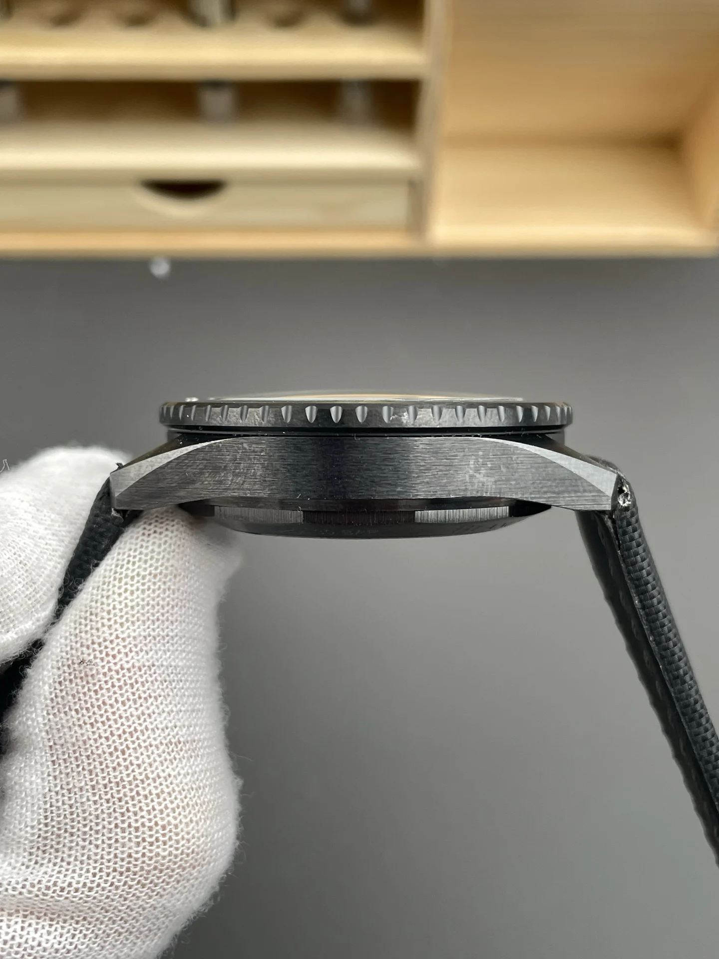 Blancpain Fifty Fathoms Ceramic Green Dial — photographed off the sweep