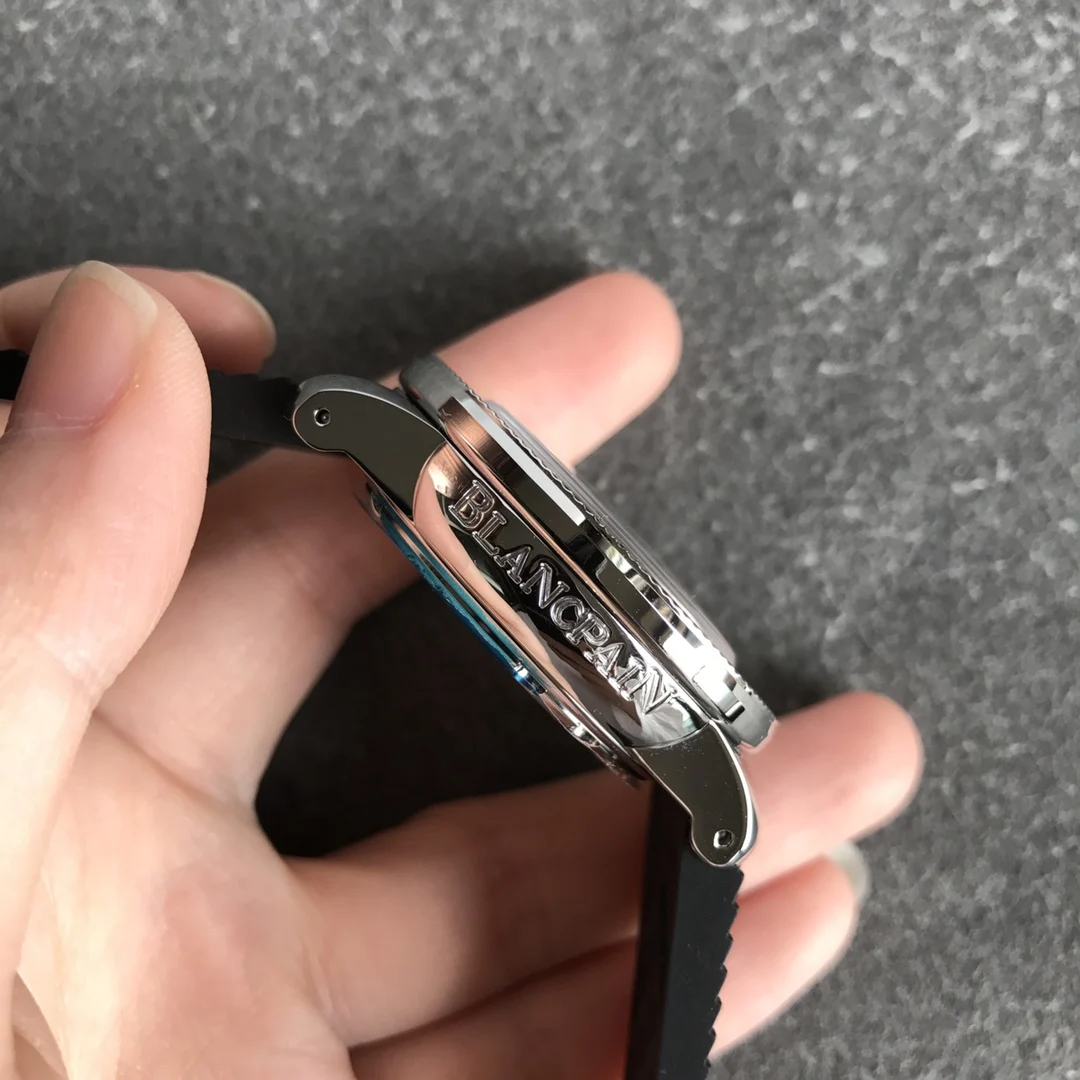Blancpain Fifty Fathoms Steel 40.30mm — photographed off the sweep