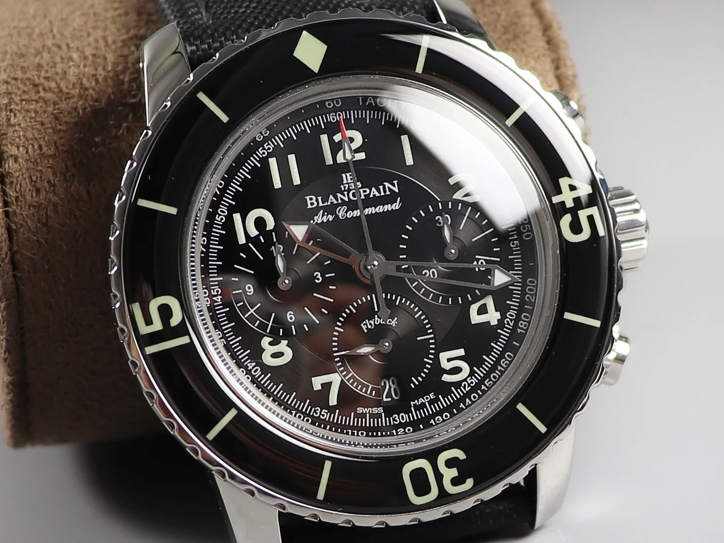 Blancpain Fifty Fathoms Steel Diamond-Set 45 × 15.5mm — photographed off the sweep