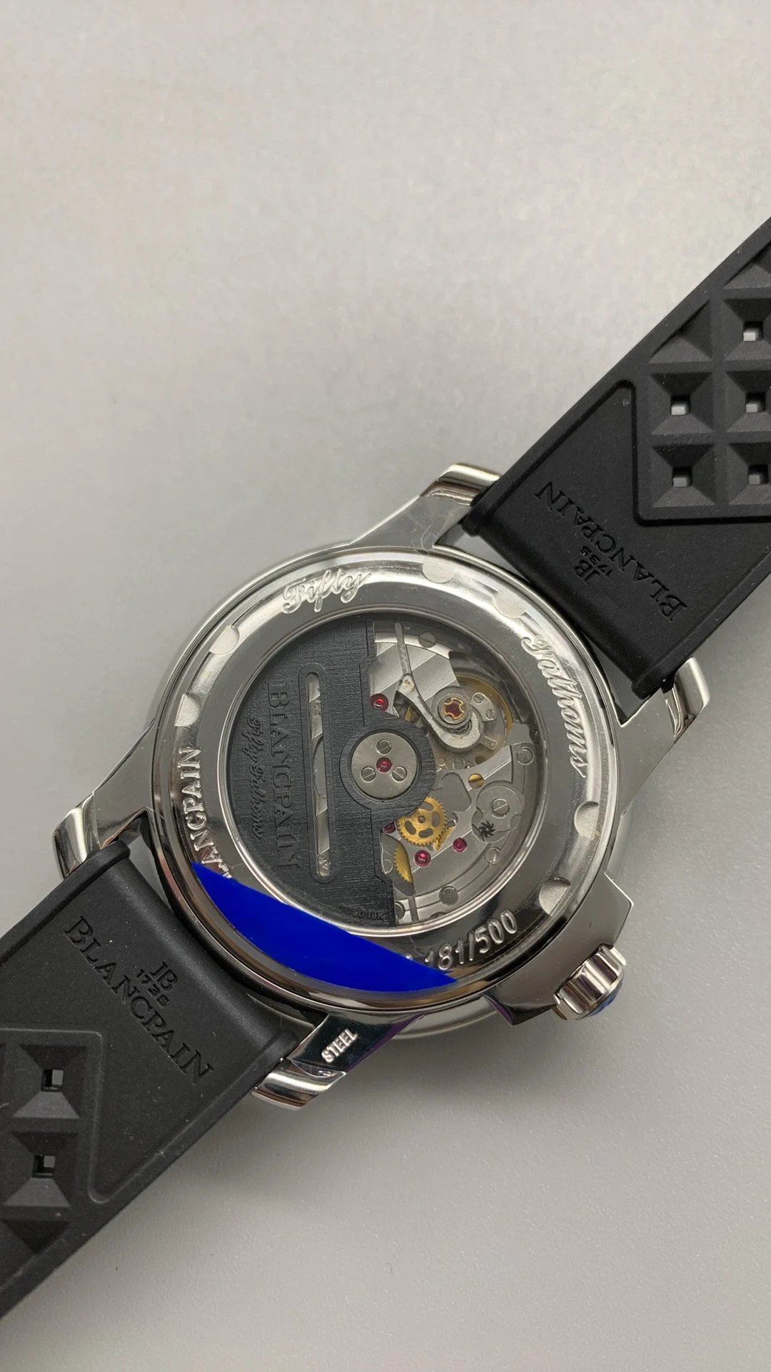 Blancpain Fifty Fathoms — photographed off the sweep