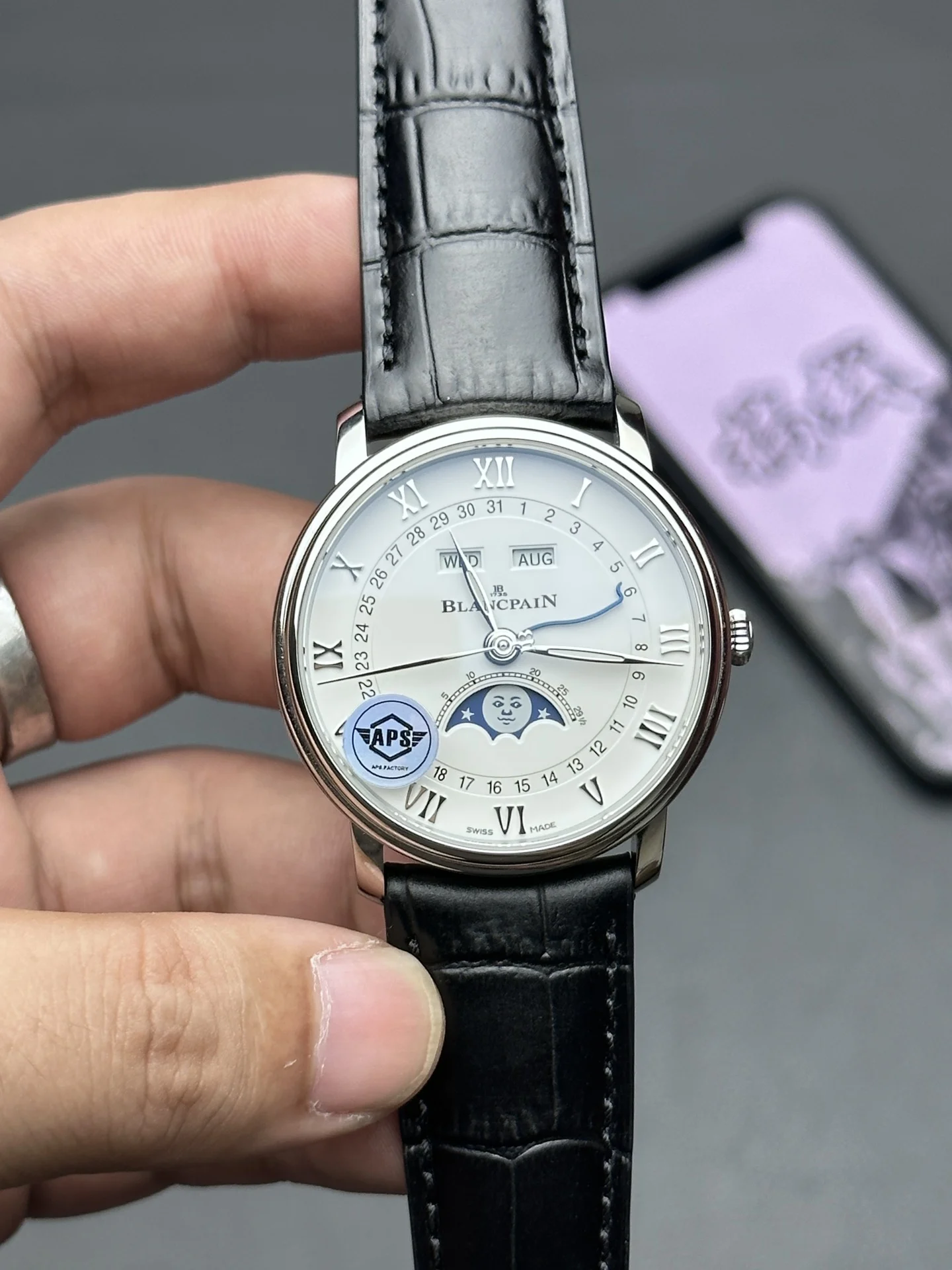 Blancpain Moon Phase — photographed off the sweep