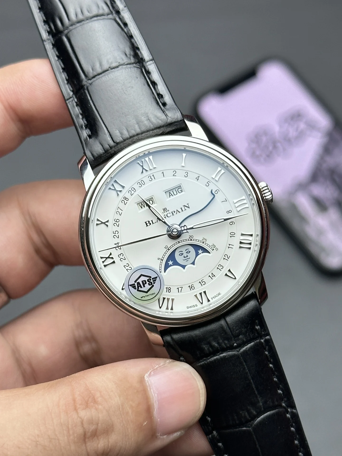 Blancpain Moon Phase — photographed off the sweep