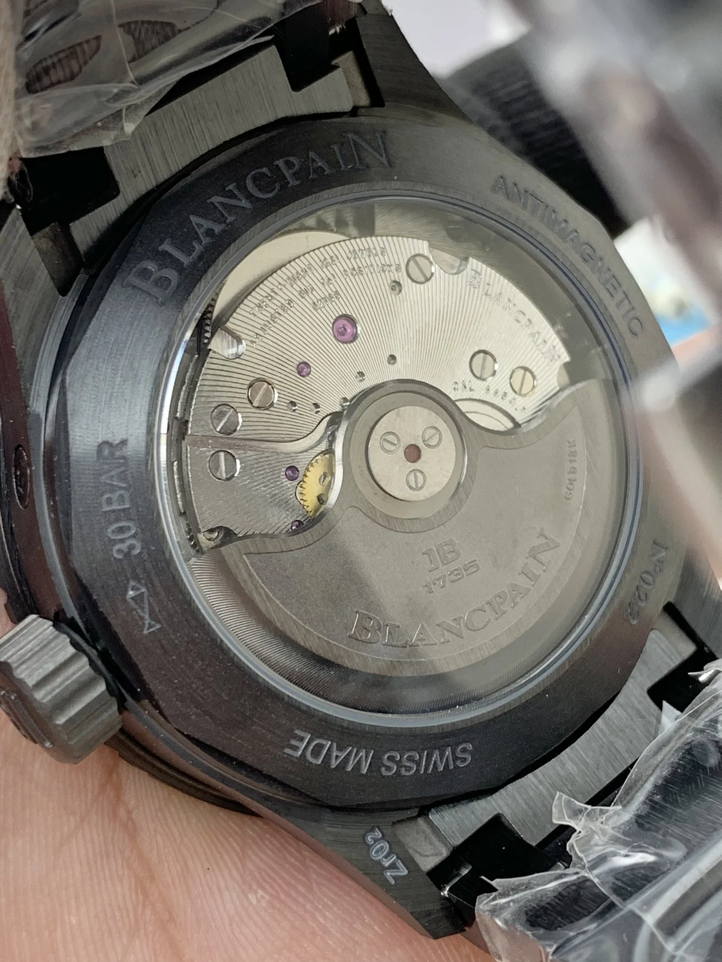 Blancpain Moon Phase Titanium — photographed off the sweep