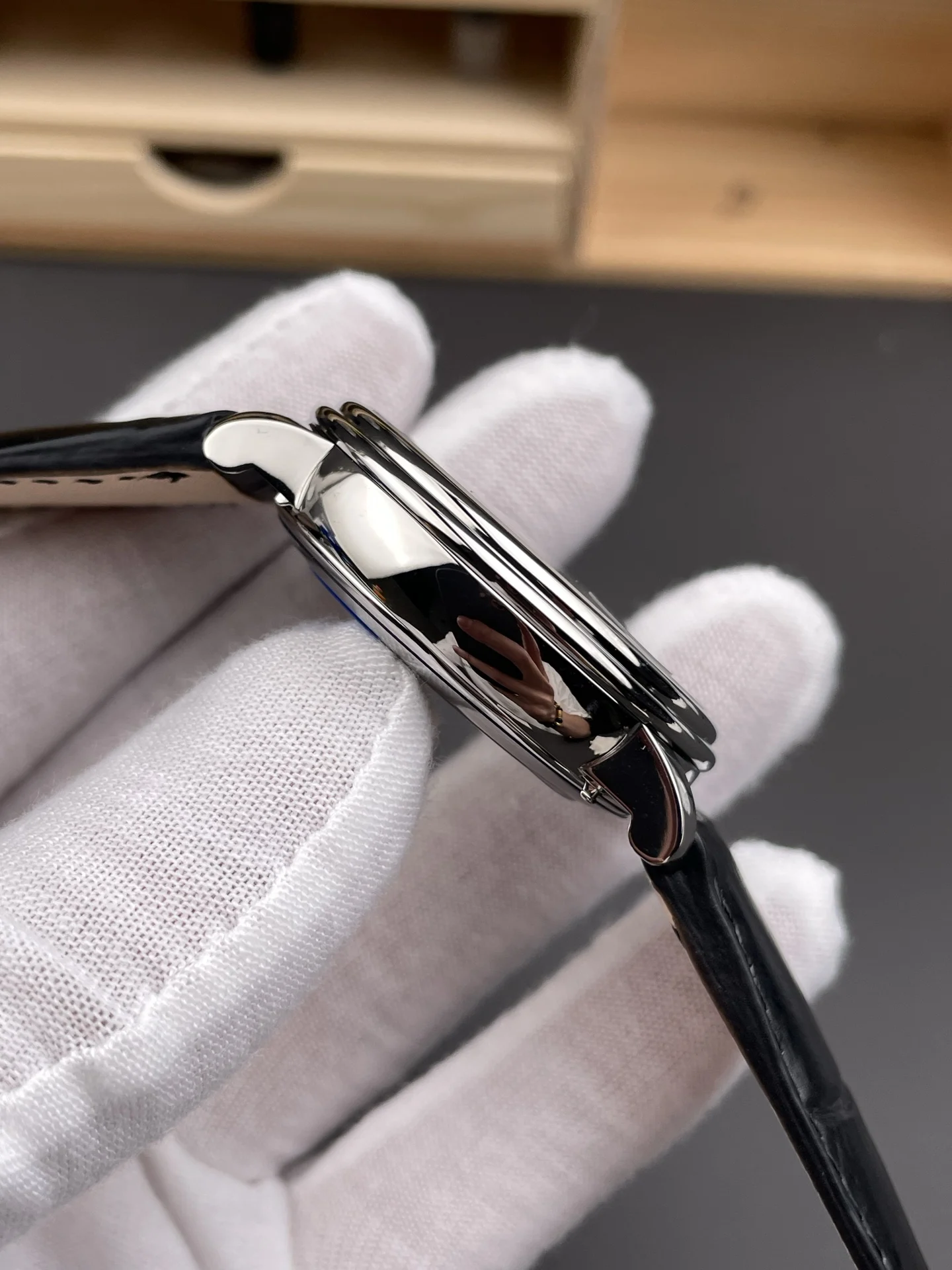 Blancpain Moon Phase White Dial 40mm — photographed off the sweep