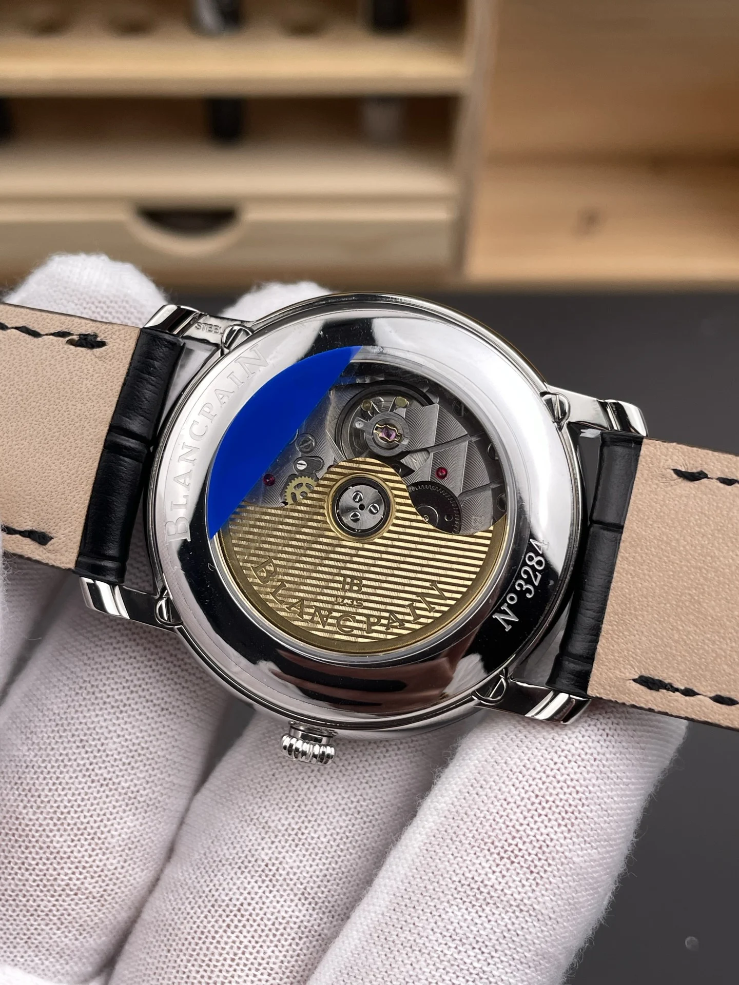 Blancpain Moon Phase White Dial 40mm — photographed off the sweep