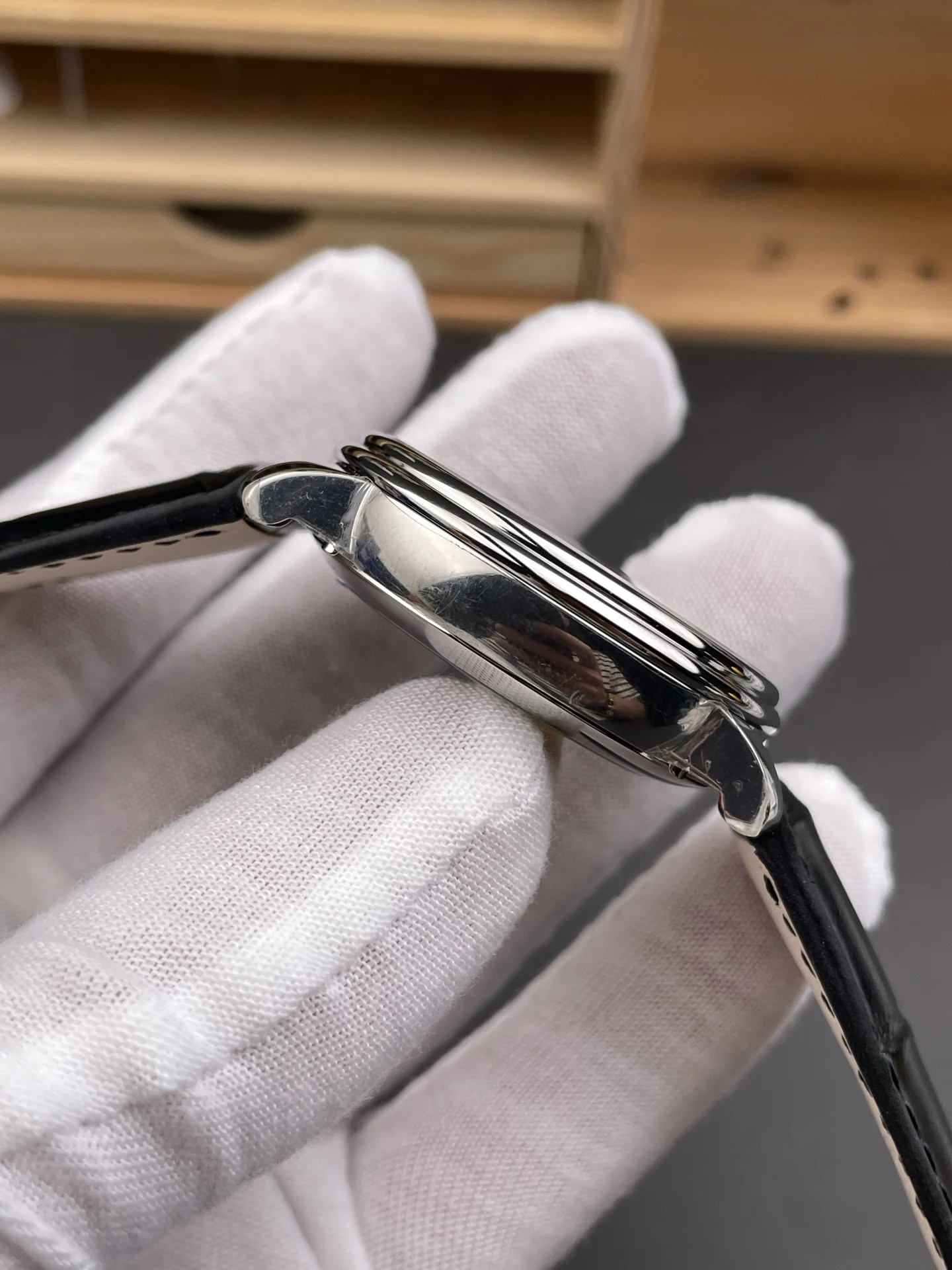 Blancpain Moon Phase White Dial 40mm — photographed off the sweep