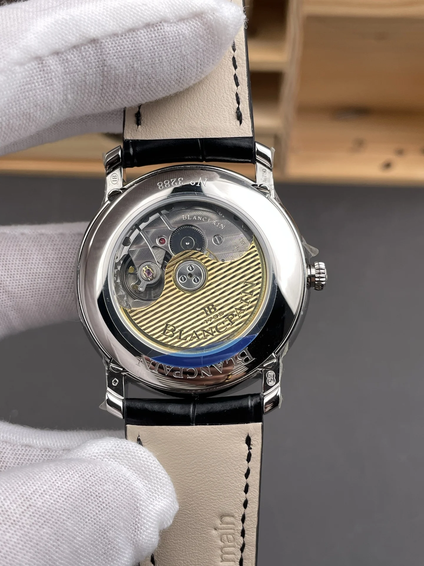 Blancpain Moon Phase White Dial 40mm — photographed off the sweep