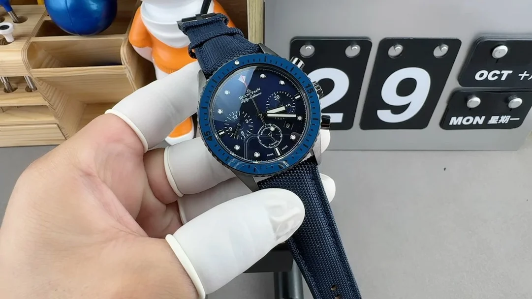 Blancpain timing — photographed off the sweep