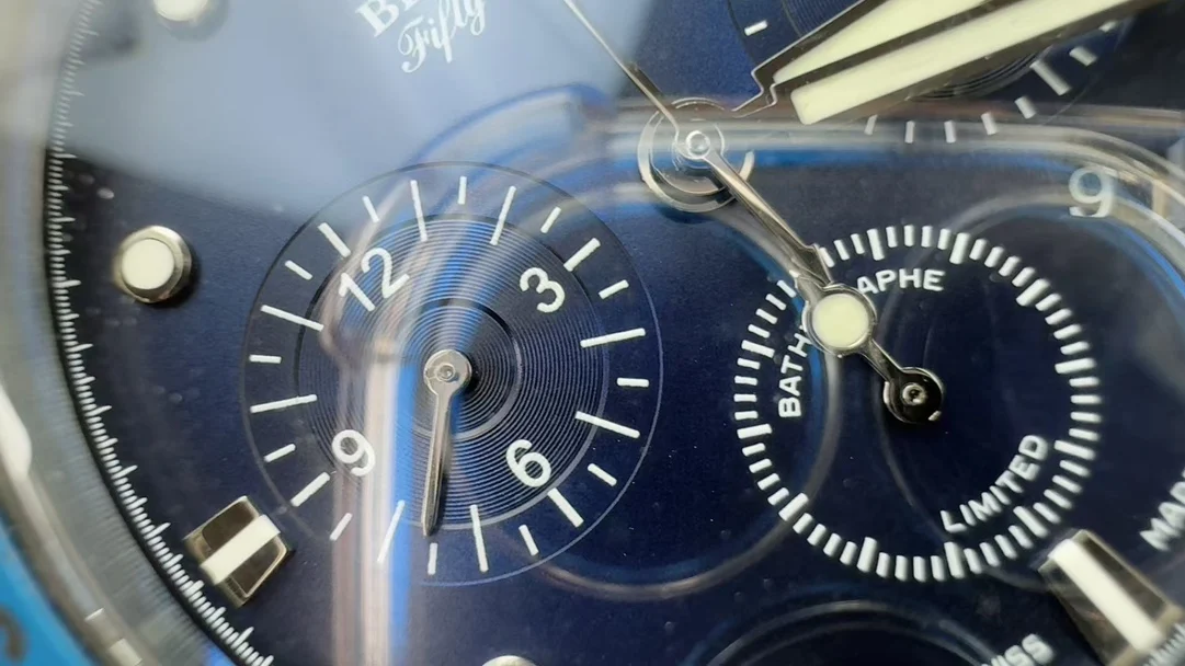 Blancpain timing — photographed off the sweep
