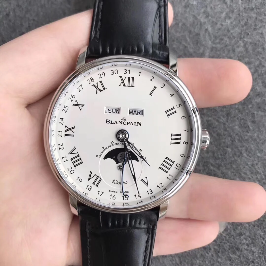 Blancpain Villeret Moon Phase 42mm — photographed off the sweep