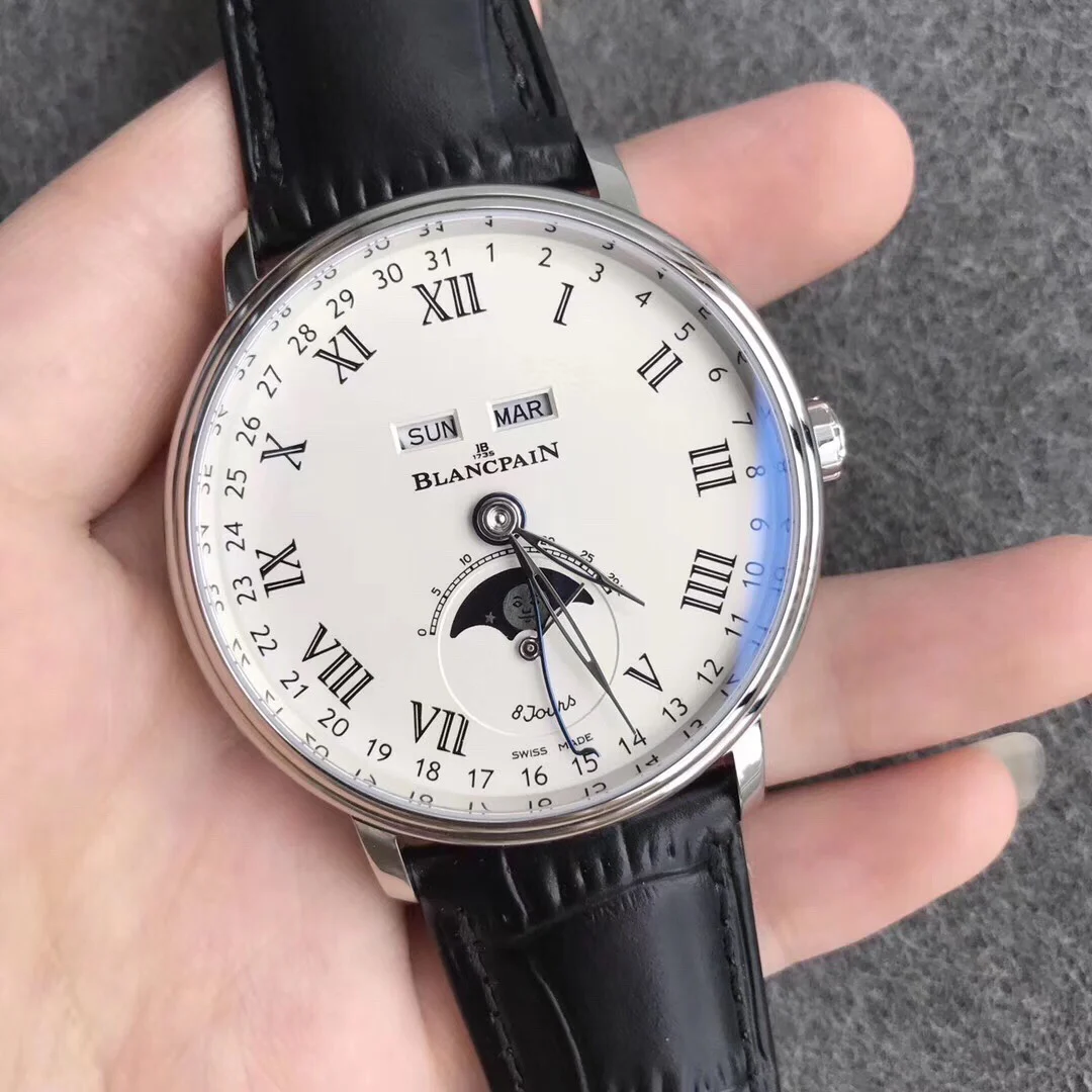 Blancpain Villeret Moon Phase 42mm — photographed off the sweep