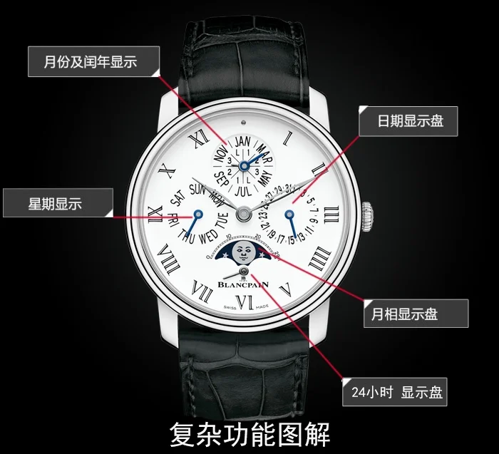 Blancpain Villeret Moon Phase Steel — photographed off the sweep