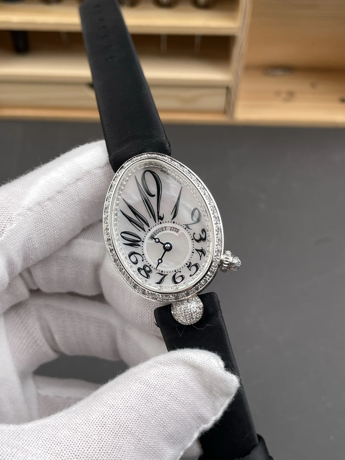 Breguet Diamond-Set 33 × 25mm — photographed off the sweep