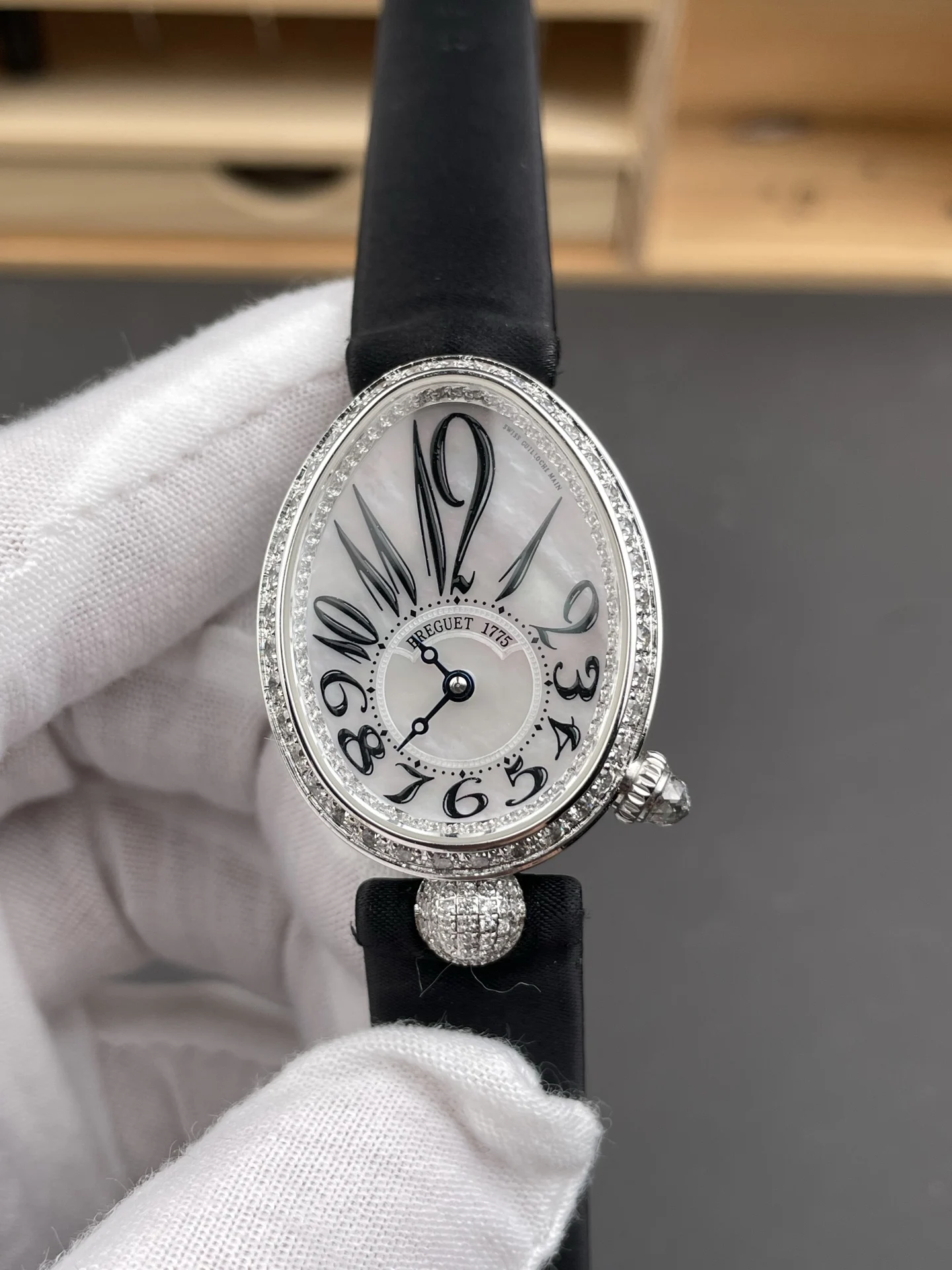Breguet Diamond-Set 33 × 25mm — photographed off the sweep