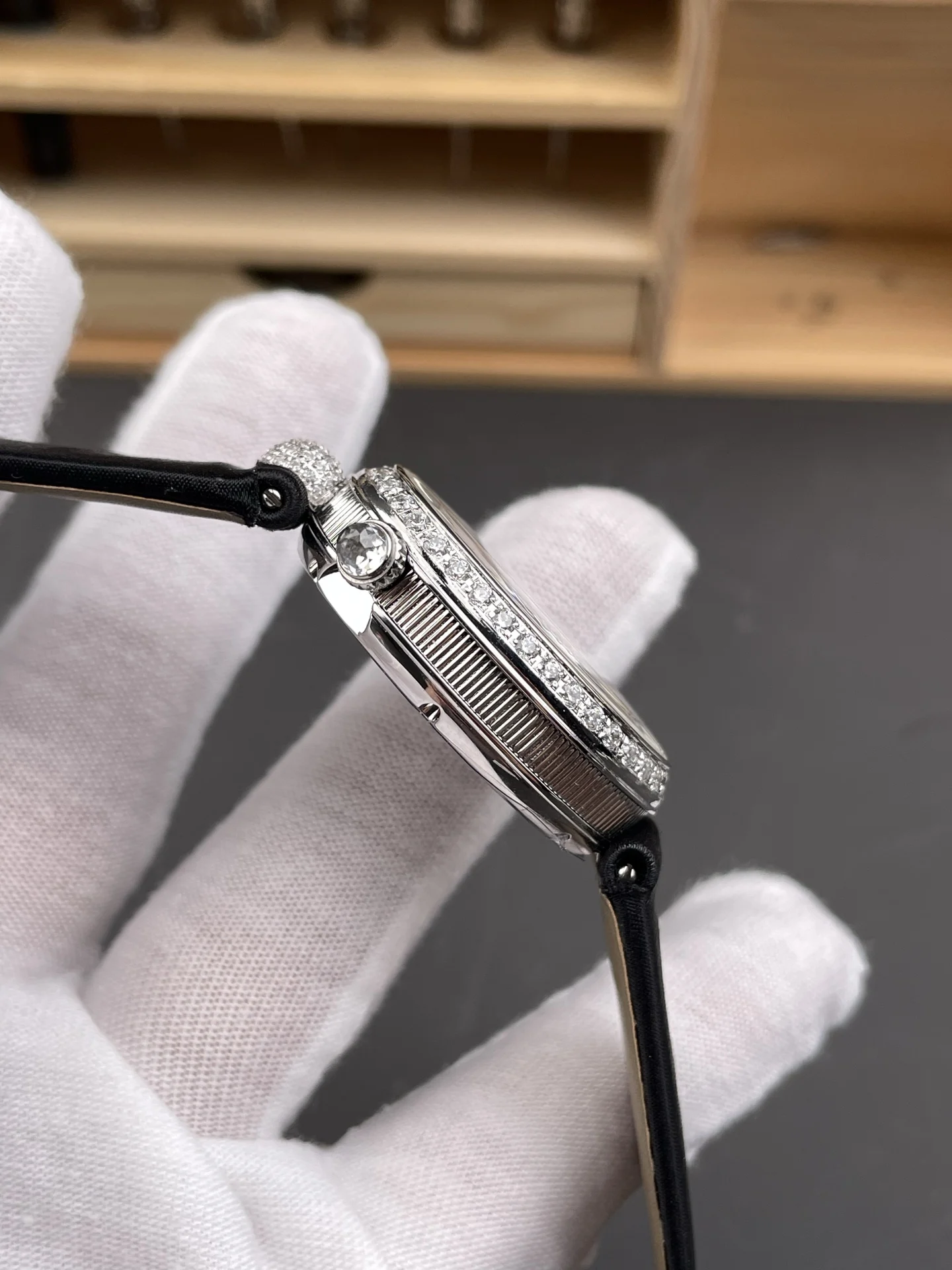 Breguet Diamond-Set 33 × 25mm — photographed off the sweep