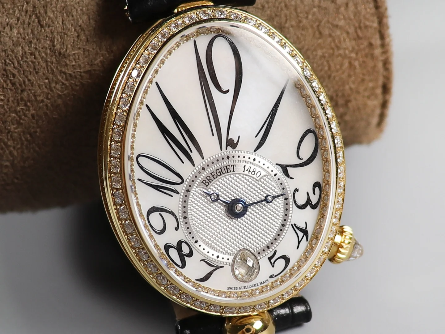 Breguet Reine de Naples 36.5 × 28.45mm — photographed off the sweep