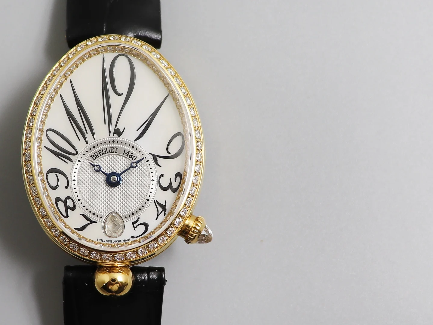 Breguet Reine de Naples 36.5 × 28.45mm — photographed off the sweep