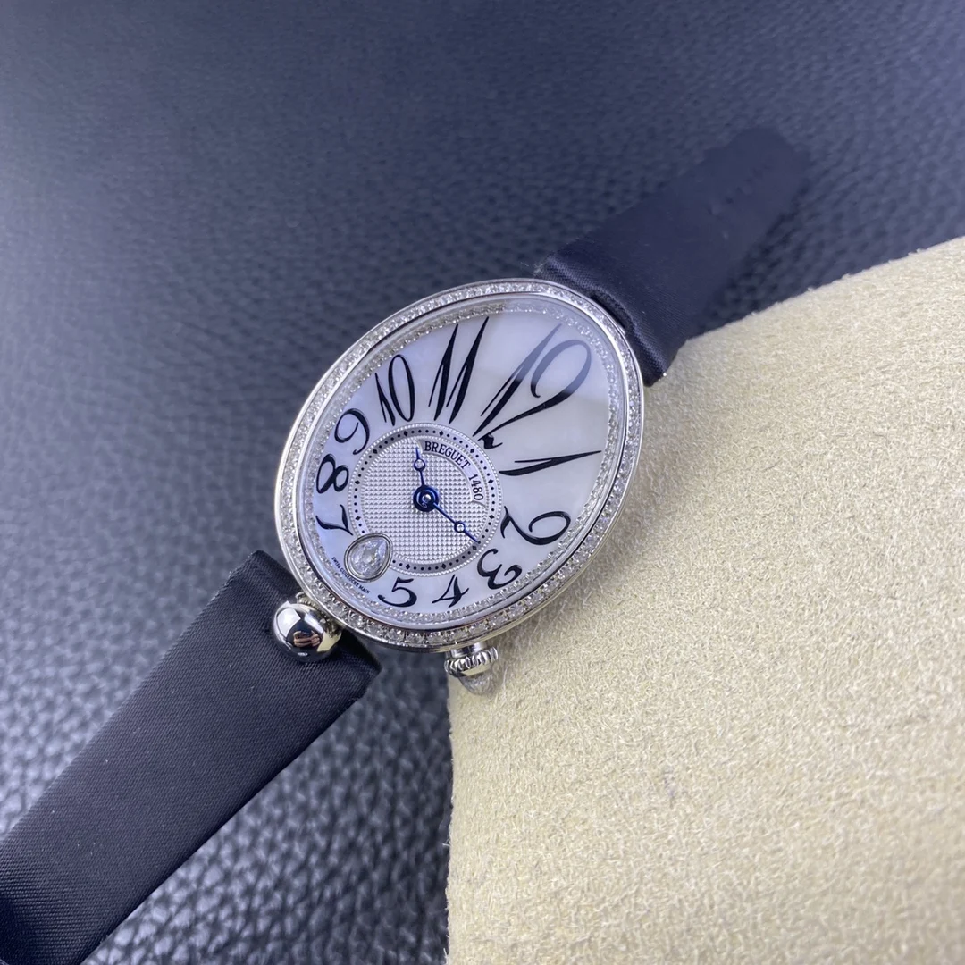 Breguet Reine de Naples 36.5 × 28.45mm — photographed off the sweep