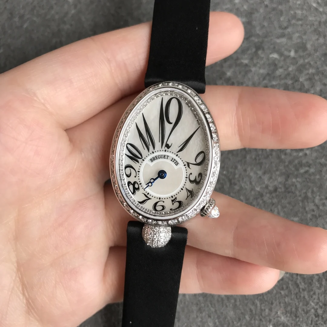 Breguet Reine de Naples 36.5 × 28.5mm — photographed off the sweep