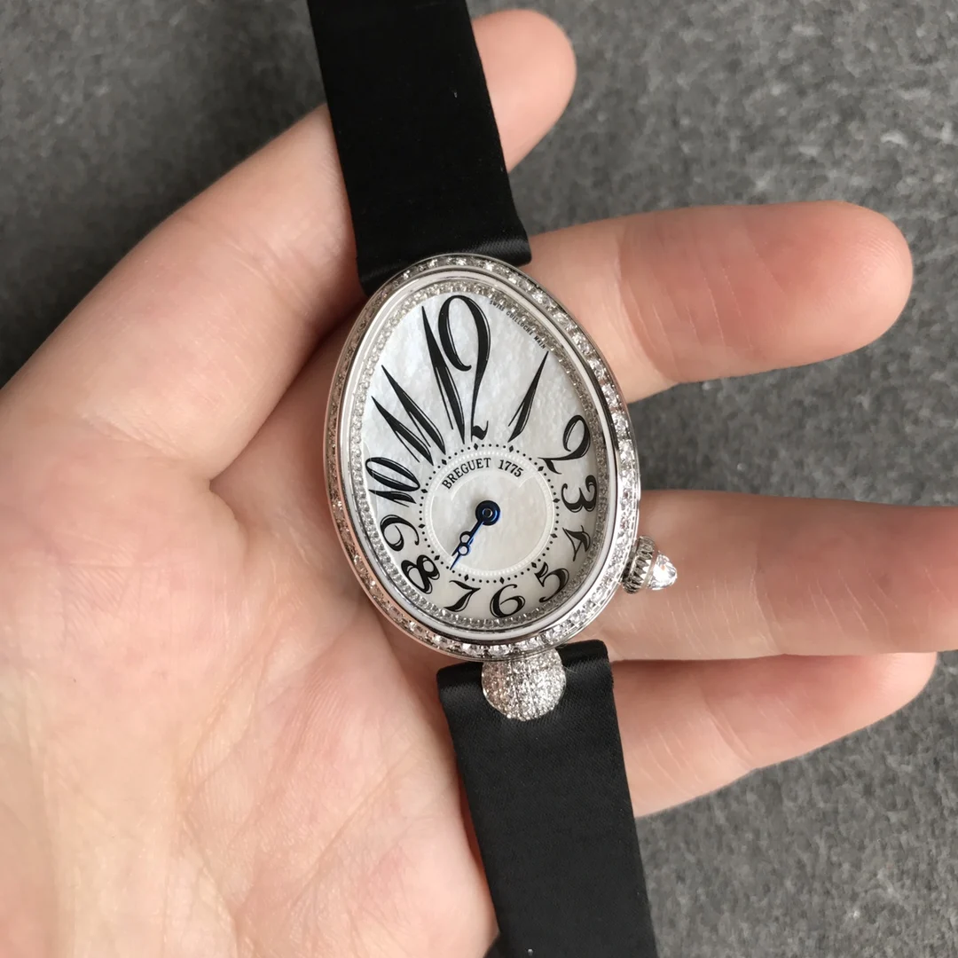 Breguet Reine de Naples 36.5 × 28.5mm — photographed off the sweep