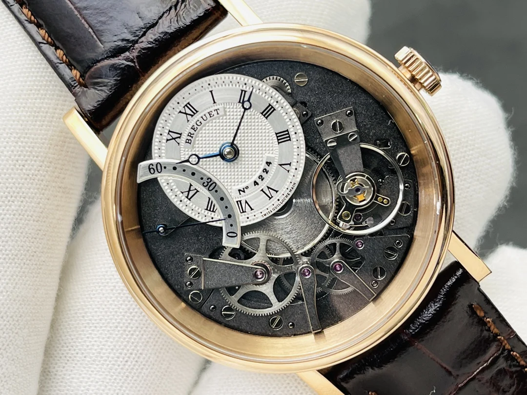 Breguet Rose Gold Blue Dial — photographed off the sweep