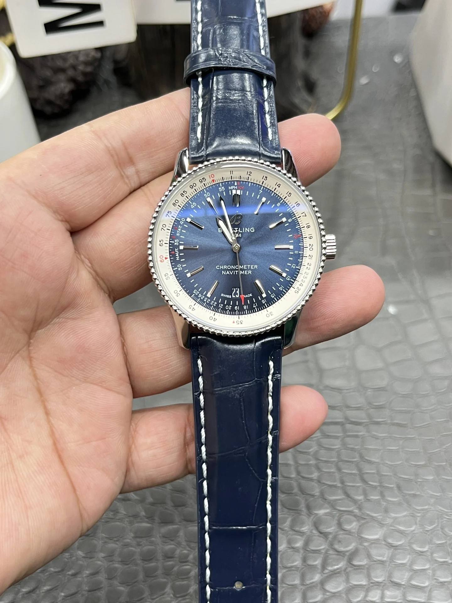 Breitling 38mm — photographed off the sweep