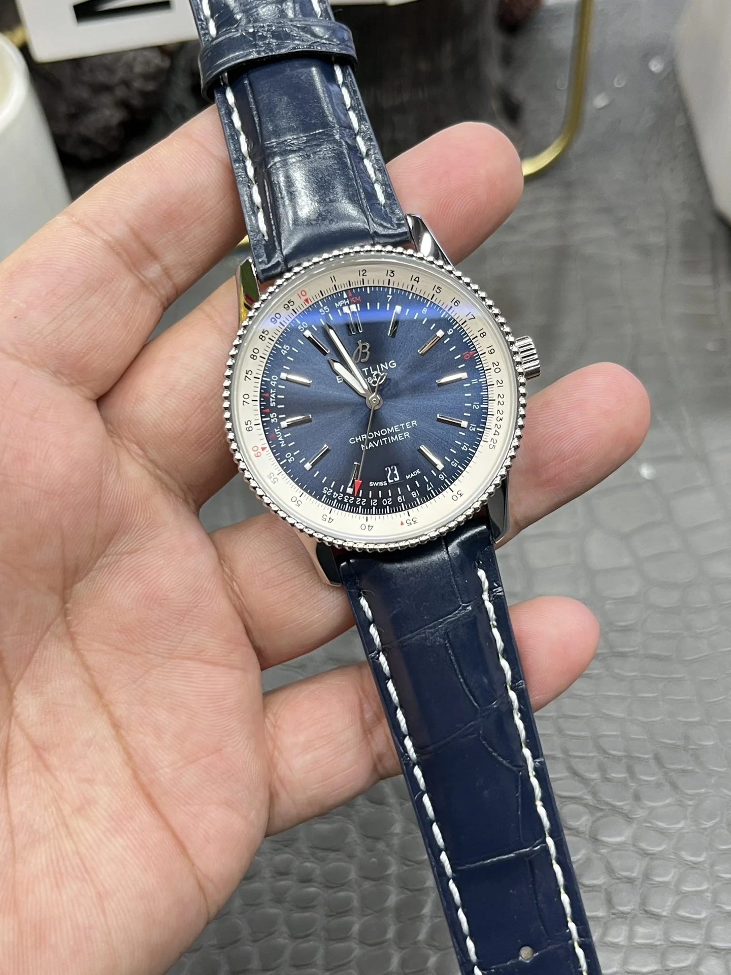 Breitling 38mm — photographed off the sweep