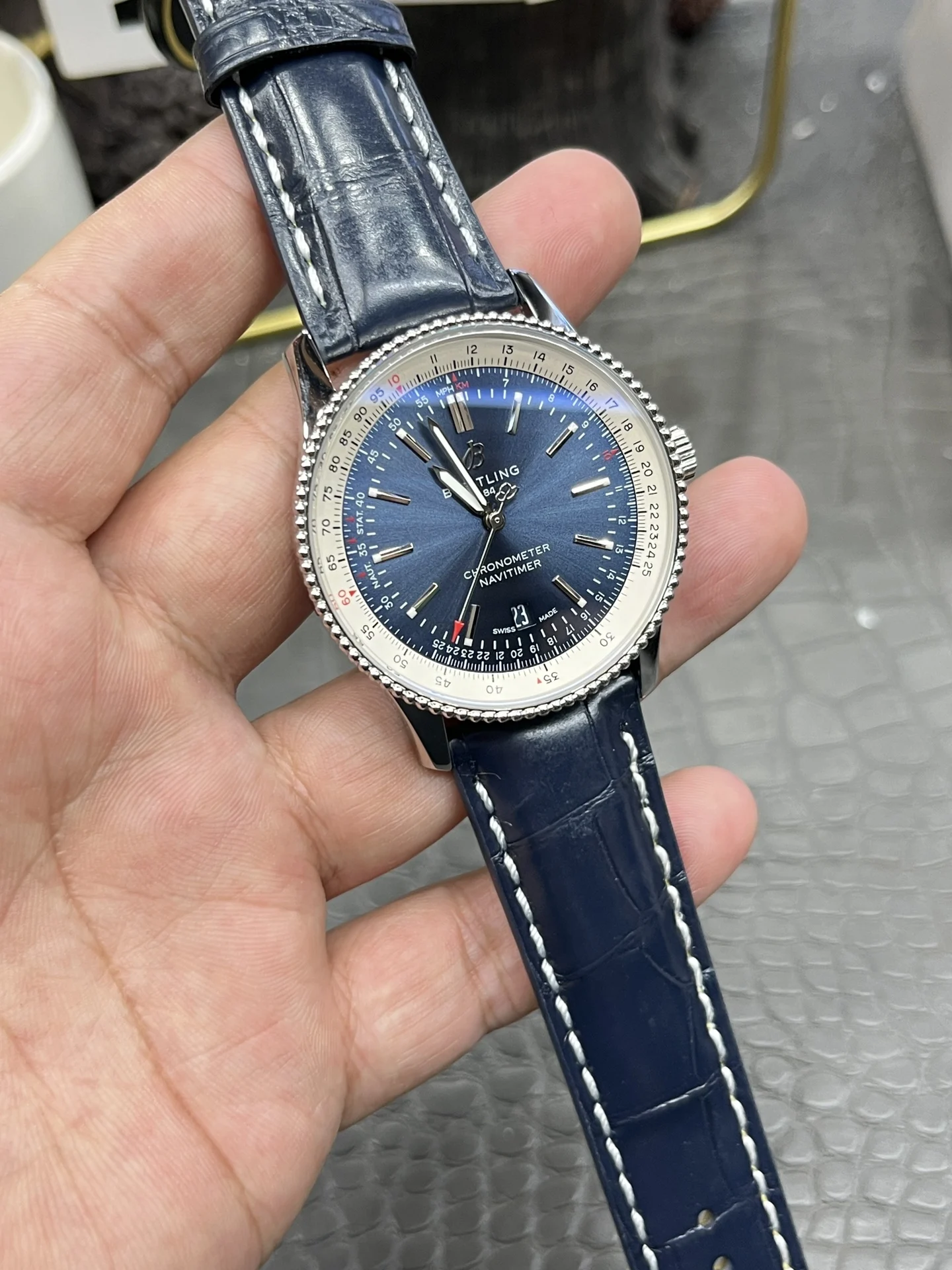 Breitling 38mm — photographed off the sweep