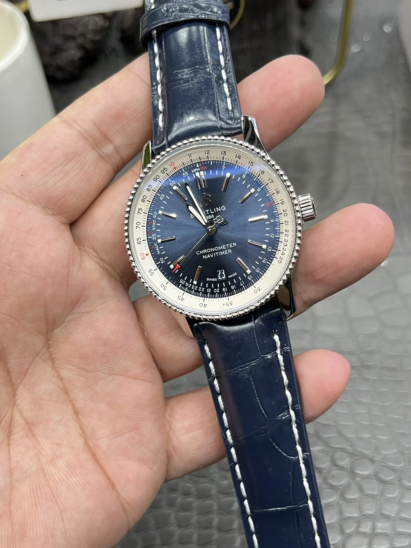 Breitling 38mm — photographed off the sweep