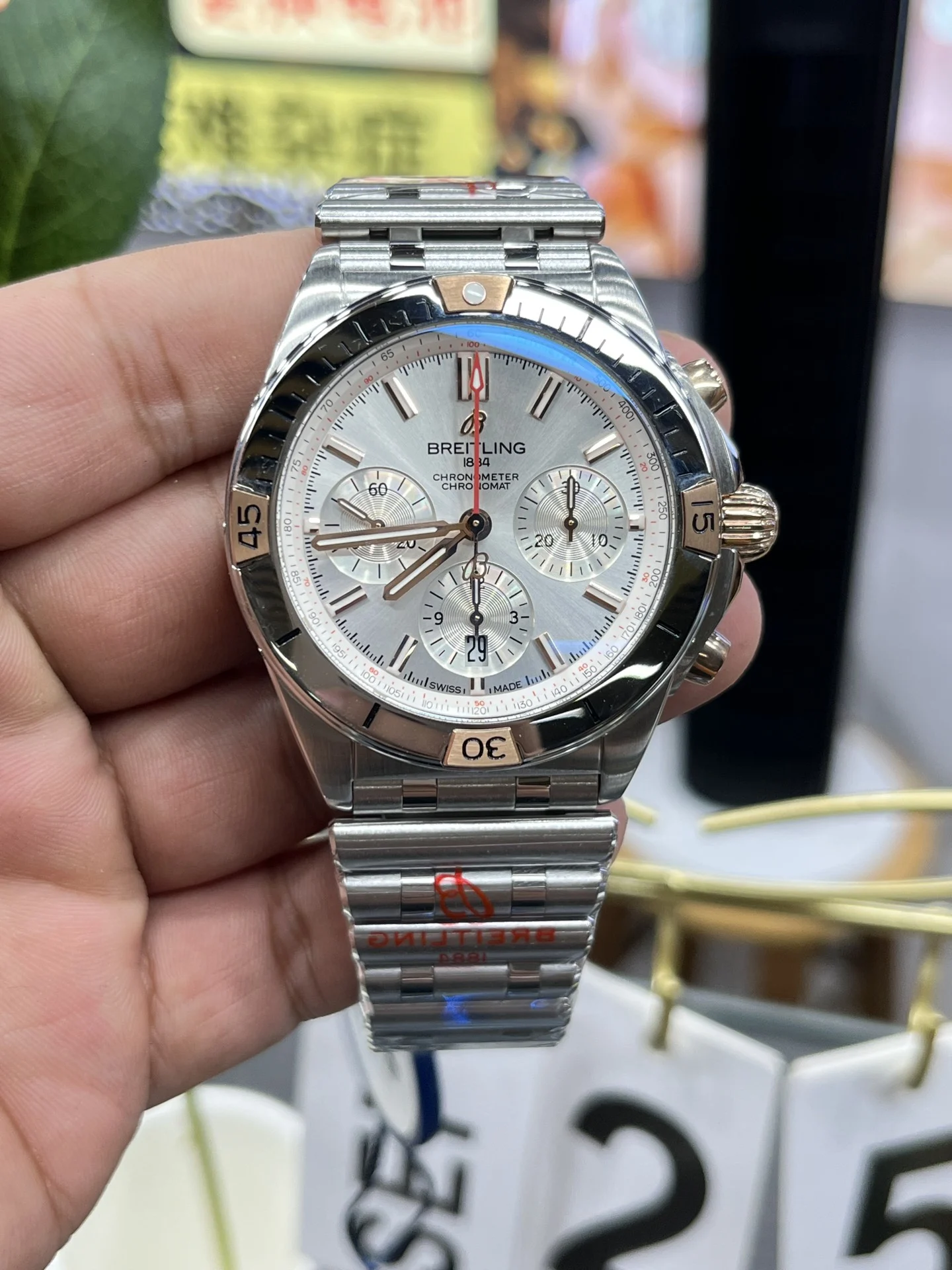 Breitling 42mm — photographed off the sweep