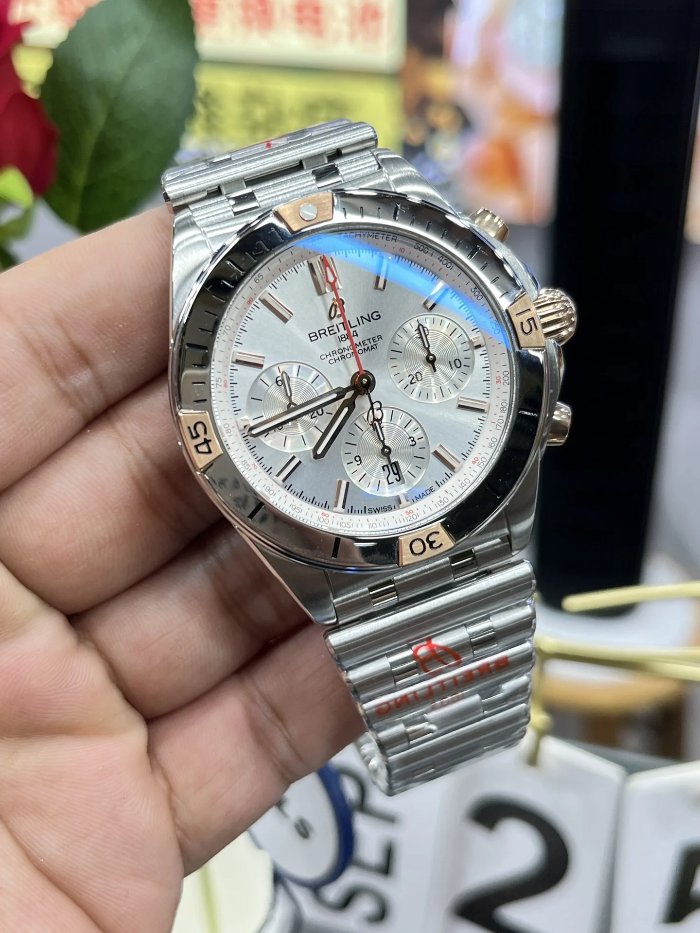 Breitling 42mm — photographed off the sweep