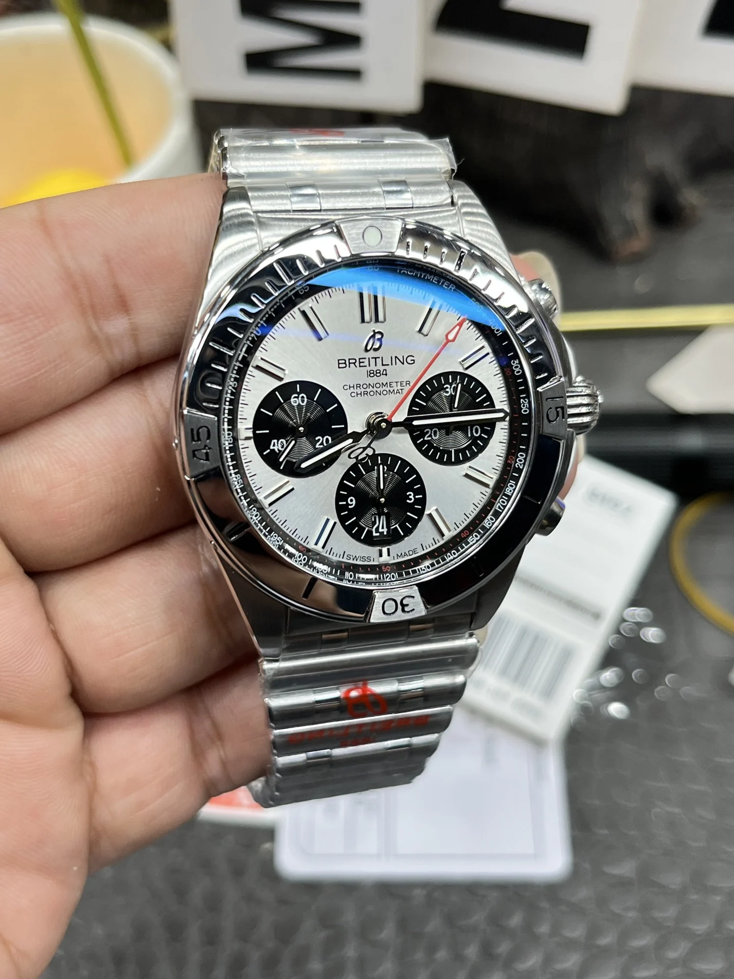 Breitling 44mm — photographed off the sweep