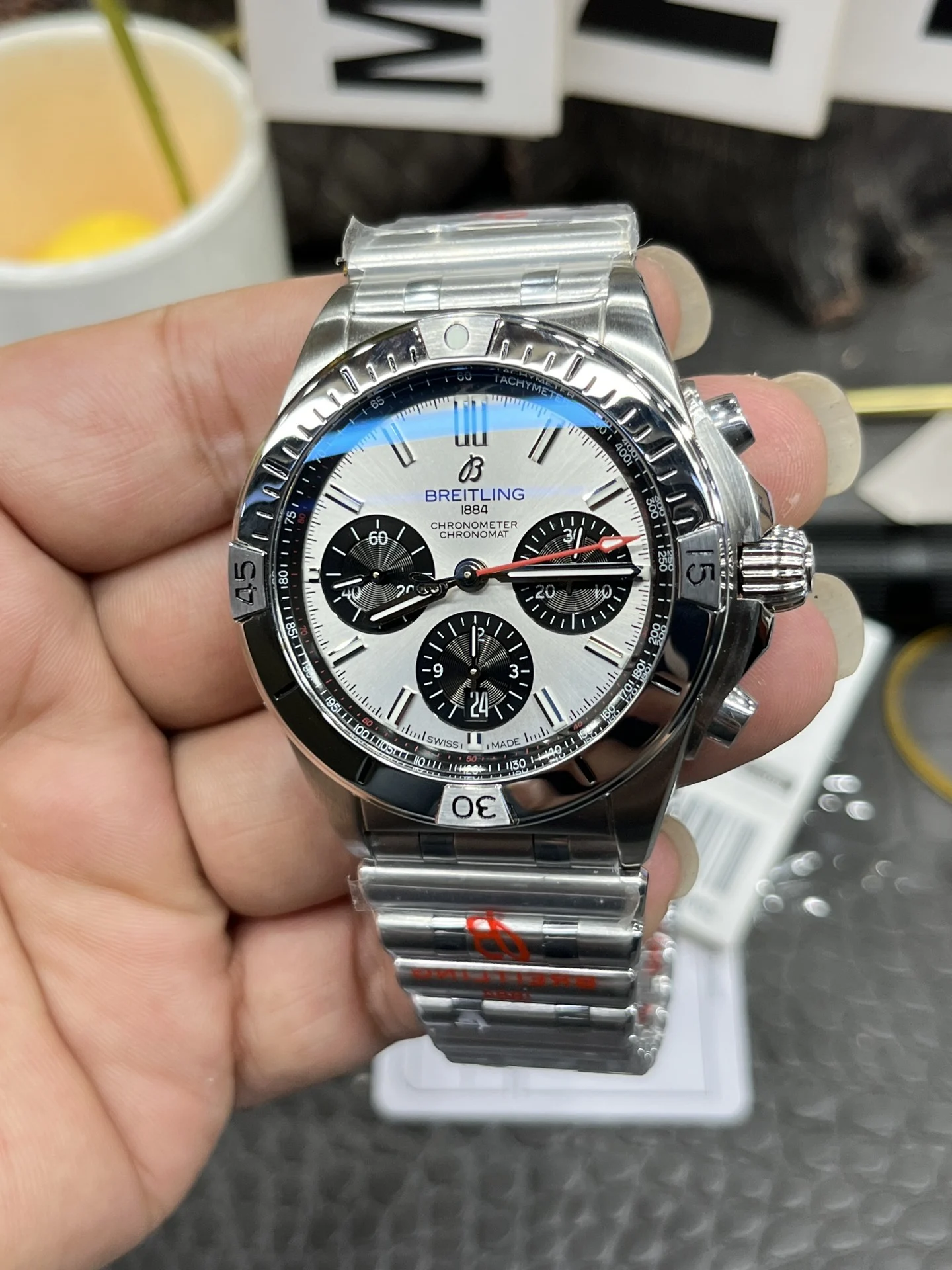 Breitling 44mm — photographed off the sweep