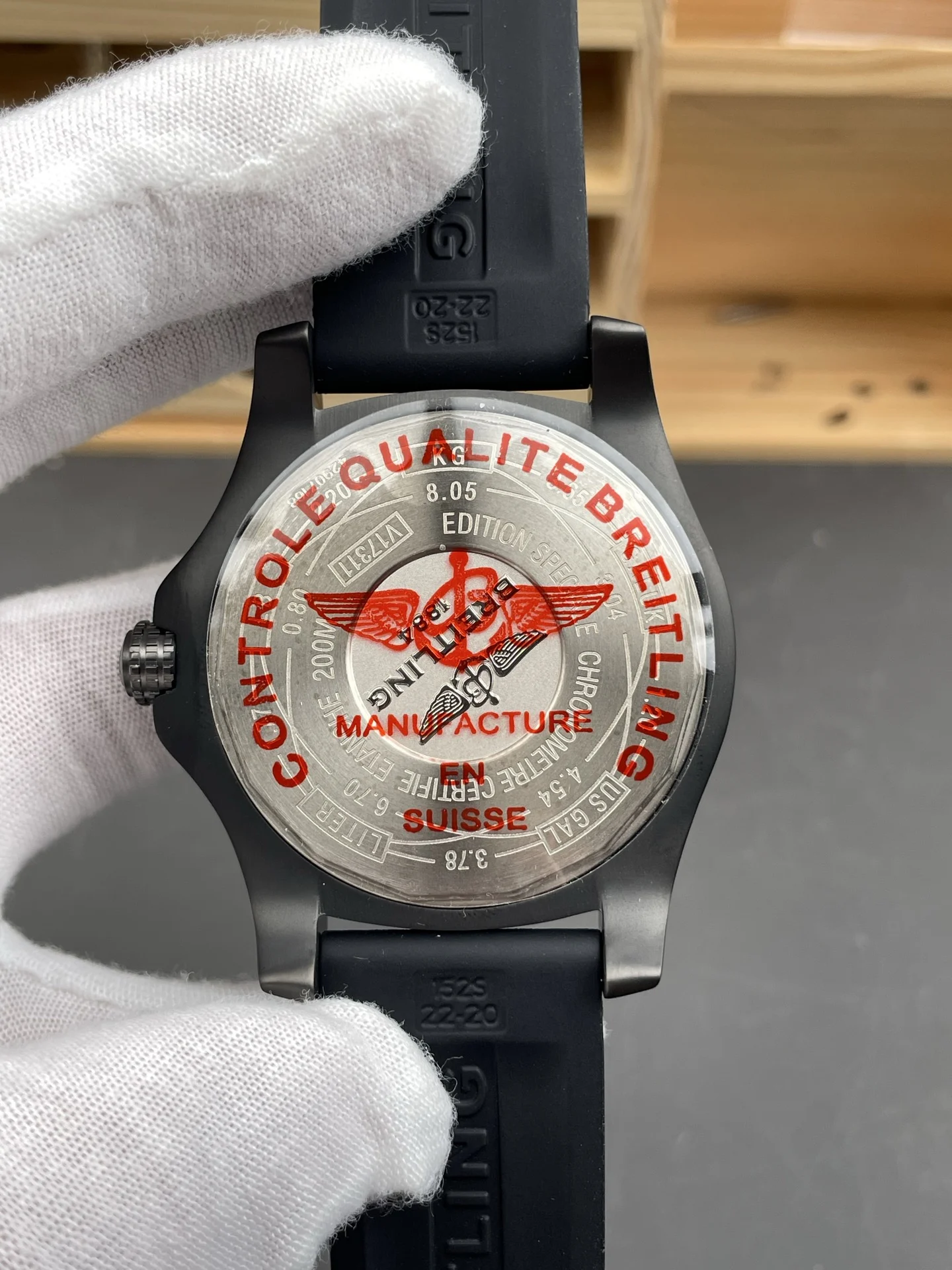Breitling 44mm — photographed off the sweep