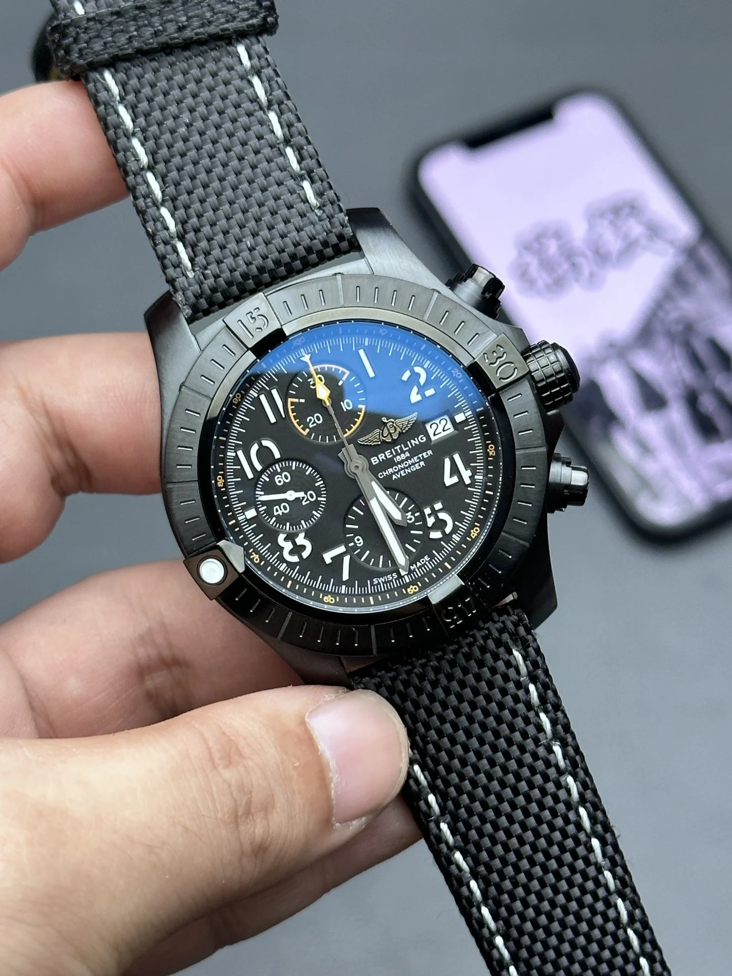 Breitling Avenger — photographed off the sweep