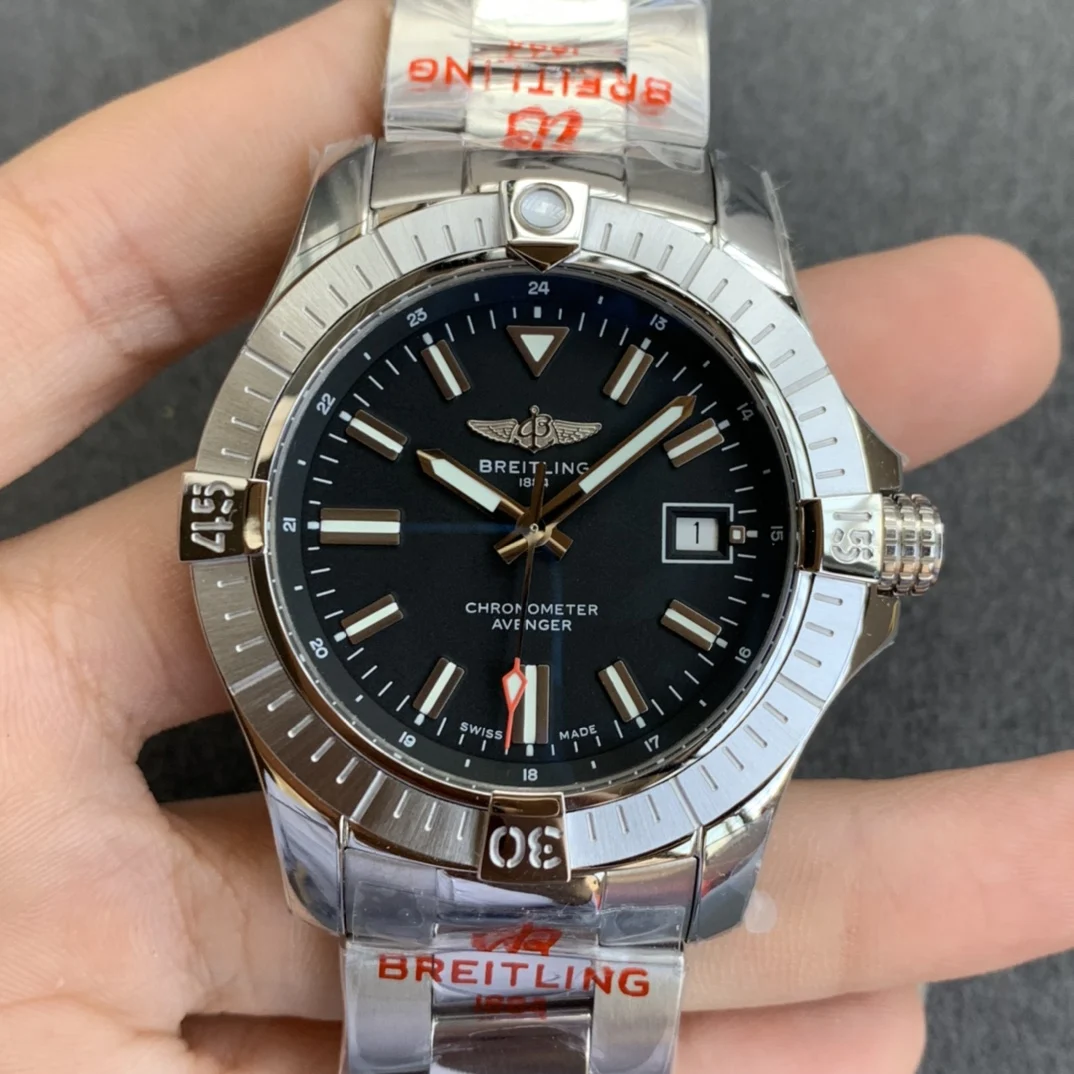 Breitling Avenger Steel Blue Dial 43mm — photographed off the sweep