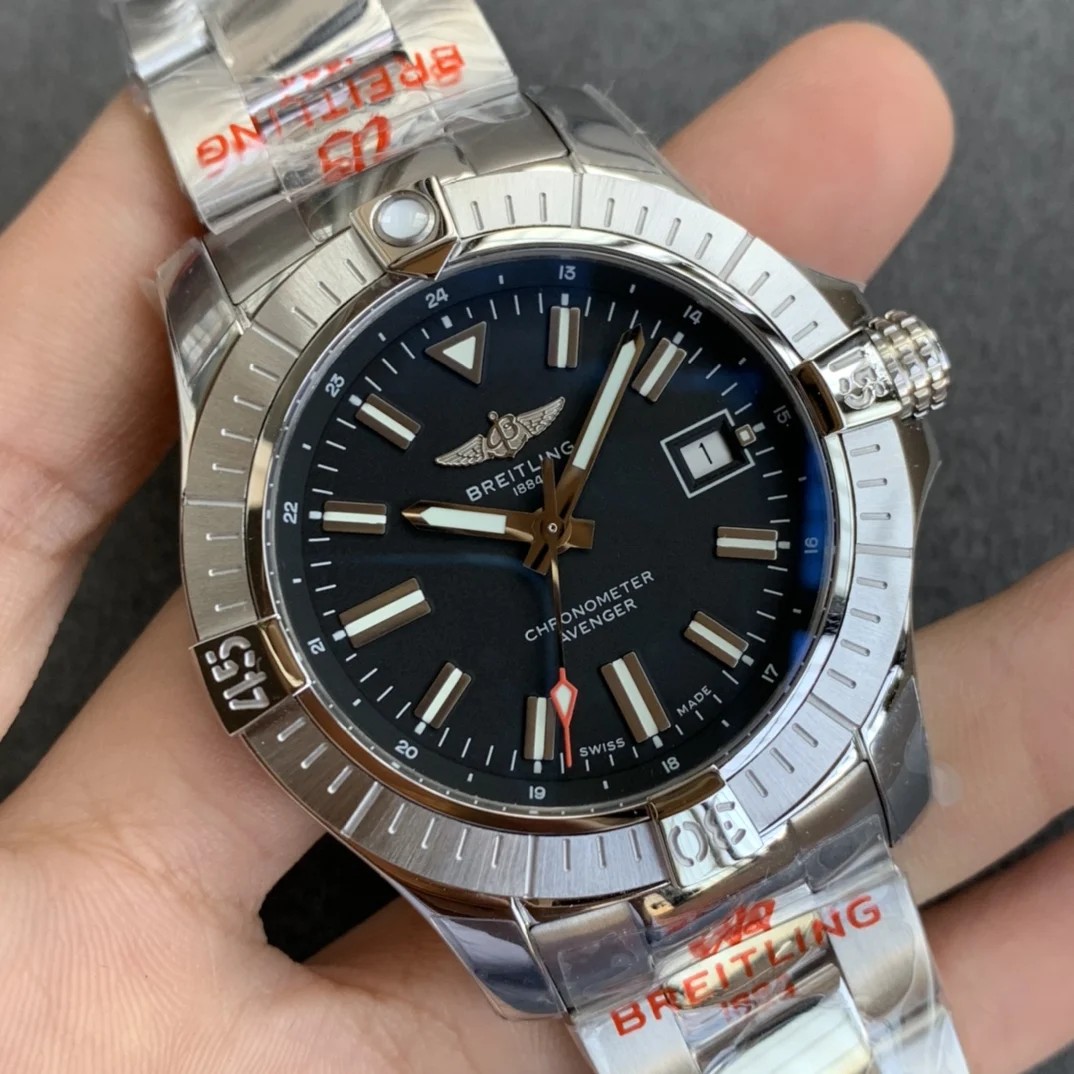Breitling Avenger Steel Blue Dial 43mm — photographed off the sweep