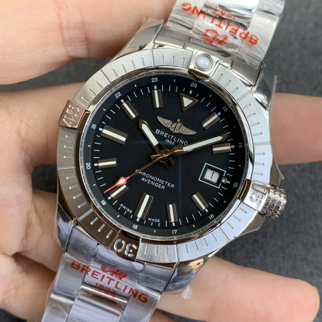 Breitling Avenger Steel Blue Dial 43mm — photographed off the sweep