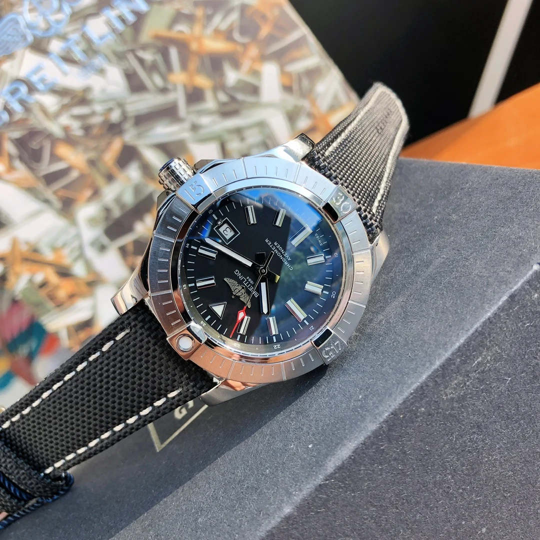 Breitling Avenger Steel Blue Dial 43mm — photographed off the sweep