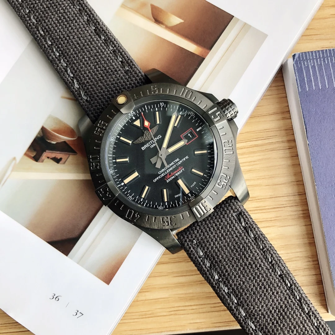 Breitling Avenger Titanium Blue Dial 44mm — photographed off the sweep