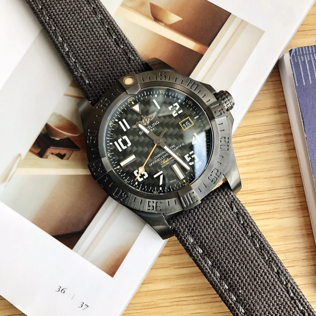 Breitling Avenger Titanium Blue Dial 44mm — photographed off the sweep