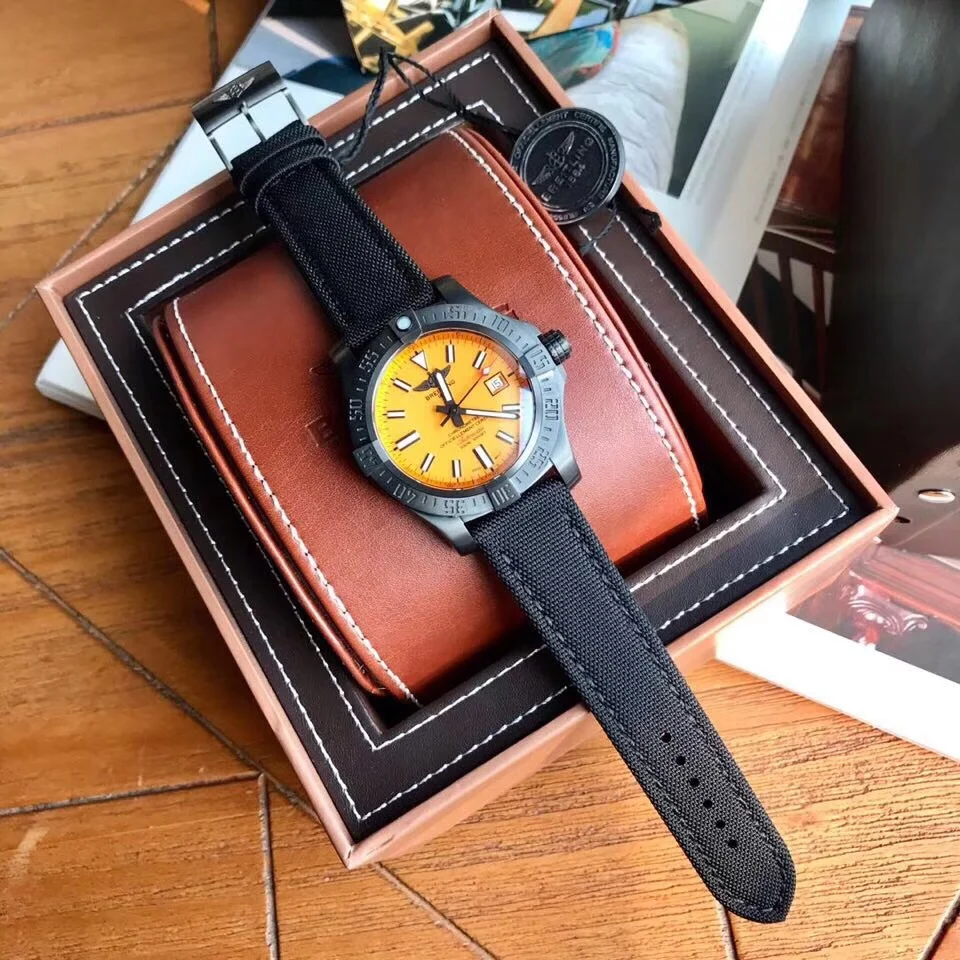 Breitling Avenger Titanium Blue Dial 44mm — photographed off the sweep