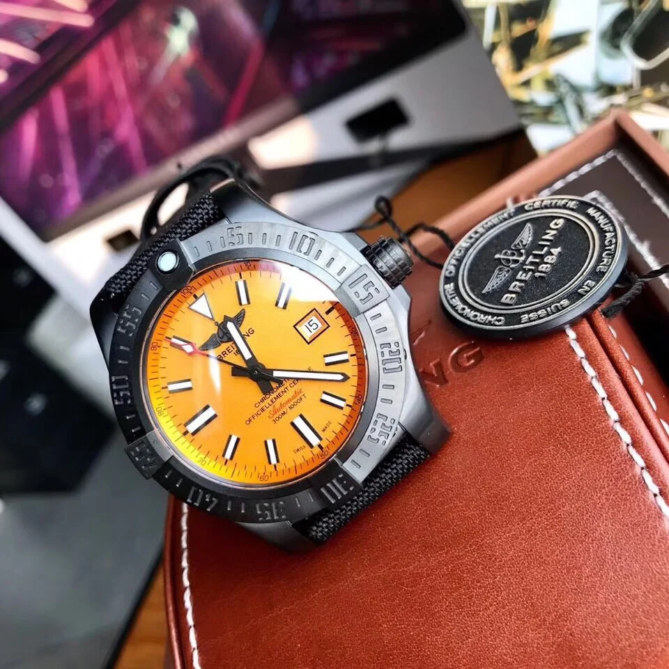 Breitling Avenger Titanium Blue Dial 44mm — photographed off the sweep
