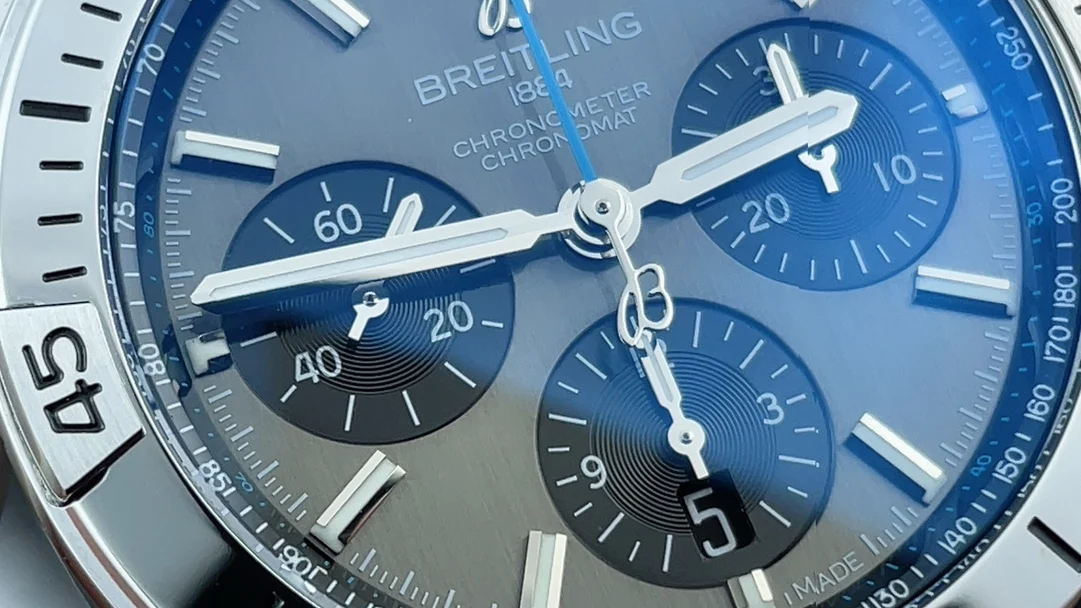 Breitling Bullet Timing — photographed off the sweep