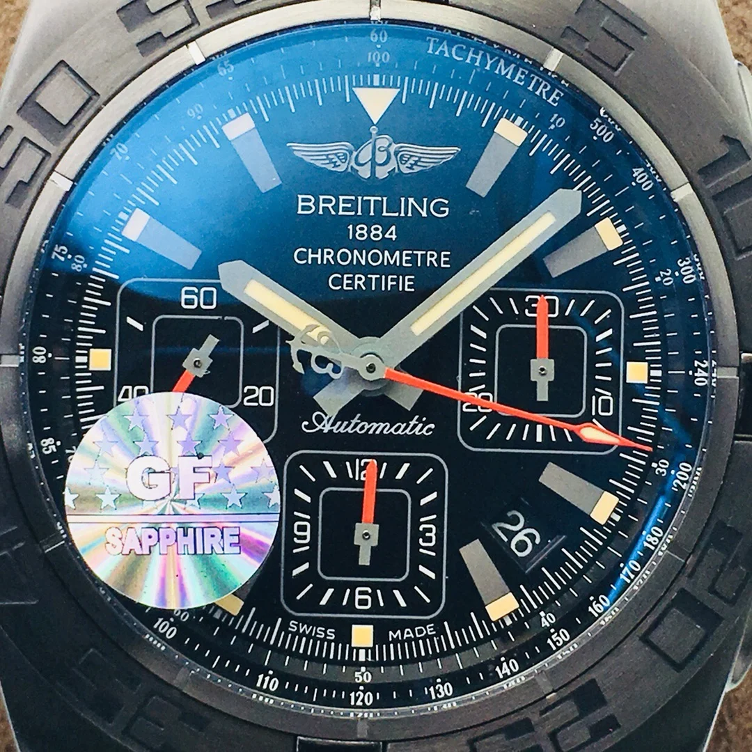 Breitling Carbon Black Dial 44mm — photographed off the sweep