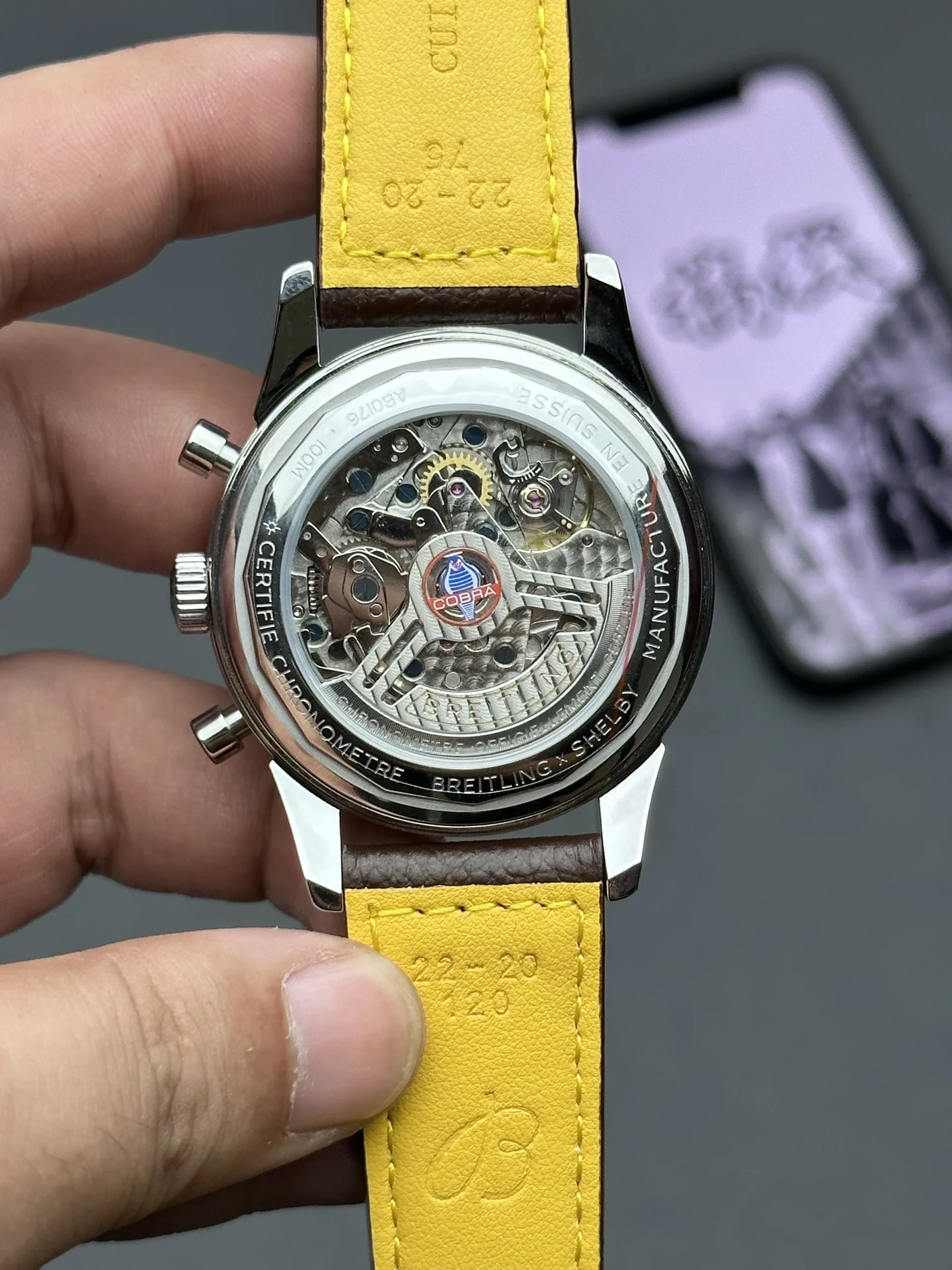 Breitling Chronograph Watch — photographed off the sweep