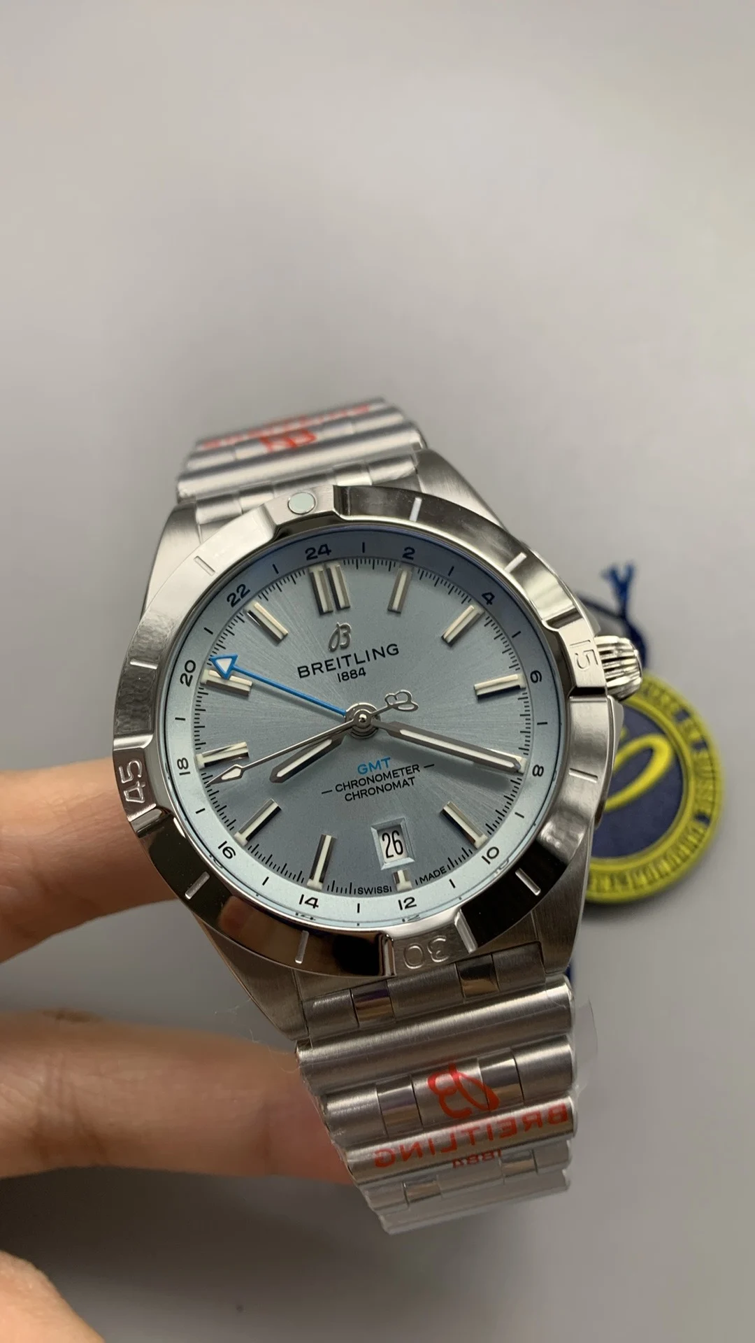 Breitling Ice Blue Blue Dial β photographed off the sweep